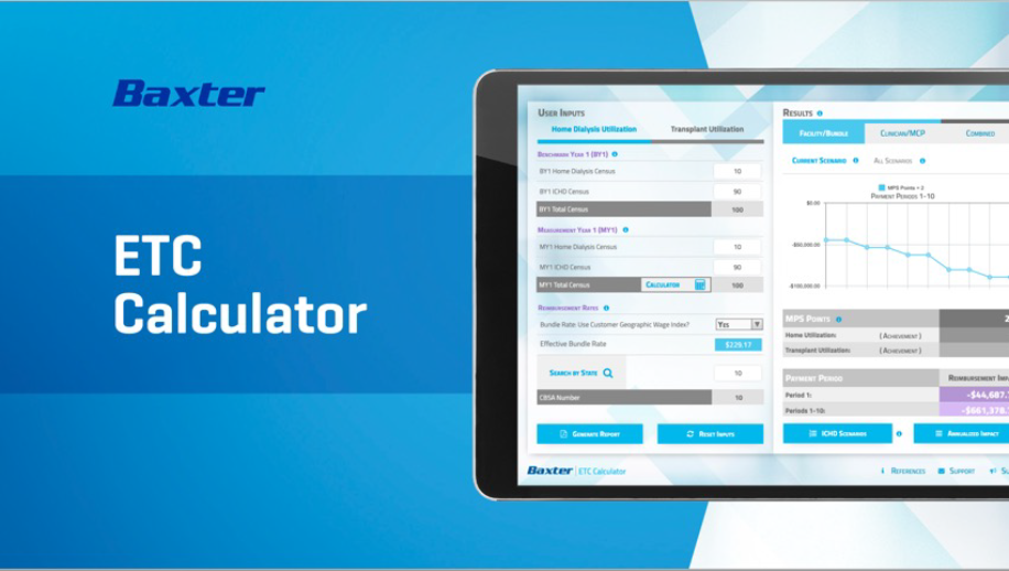 ETC Calculator screen